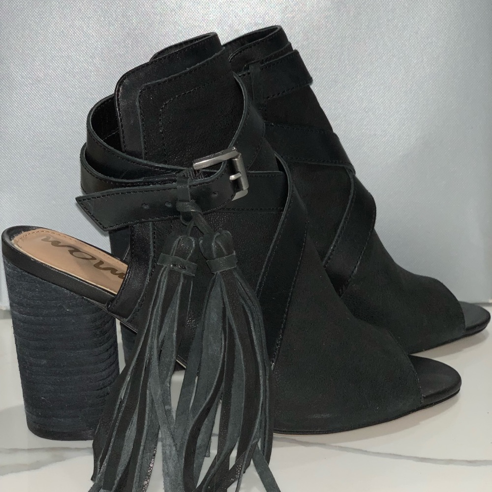Sam Edelman. Fringe Peep Toe Booties ! Size 6 1/2